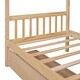 preview thumbnail 9 of 7, Twin Size Wooden Creativity House Bed Kids Bed with Drawers, Natural