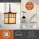preview thumbnail 4 of 4, Mission 1 Light Bronze Outdoor Lantern Pendant Honey Glass - 7.25-in W x 10.75-in H x 7.25-in D