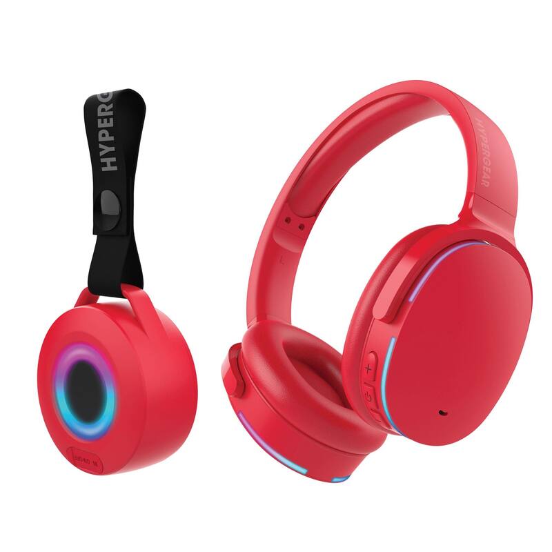 HyperGear Audio Essentials Headphones and Speaker Duo - Red