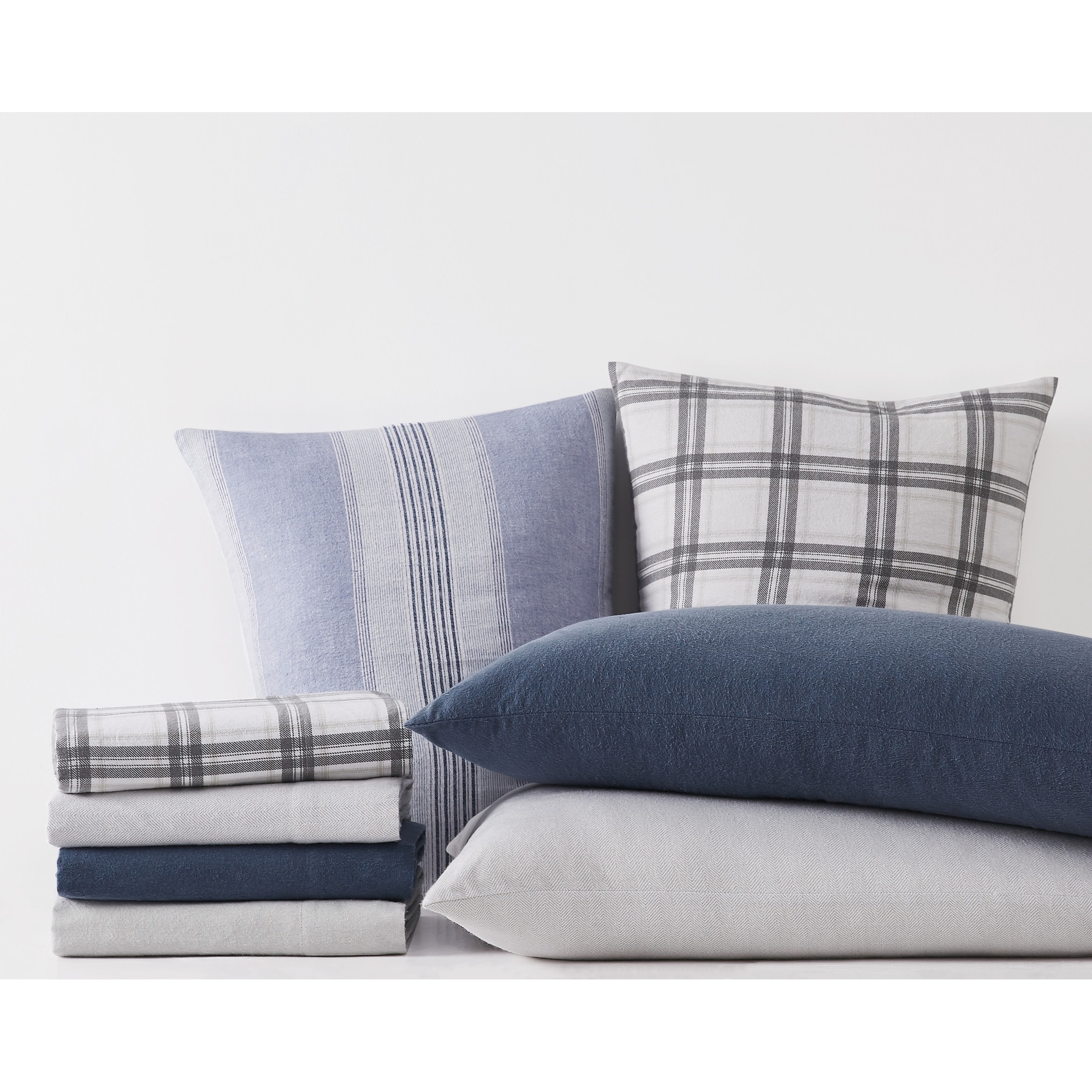 London Fog Printed Cotton Flannel 3 Piece Duvet Cover Set