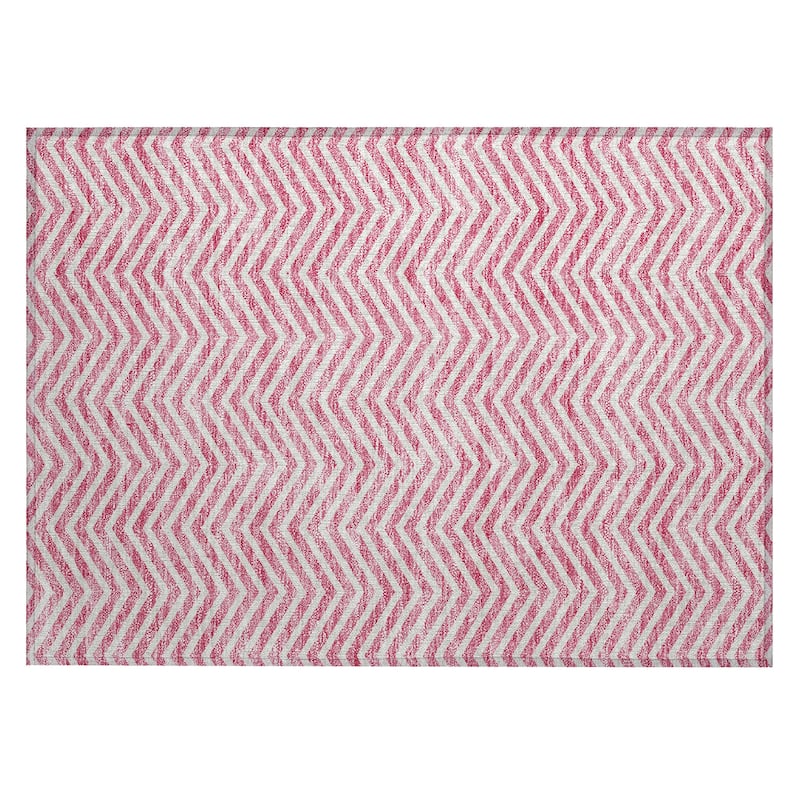 Machine Washable Indoor/ Outdoor Chantille Chevron Stripe Rug
