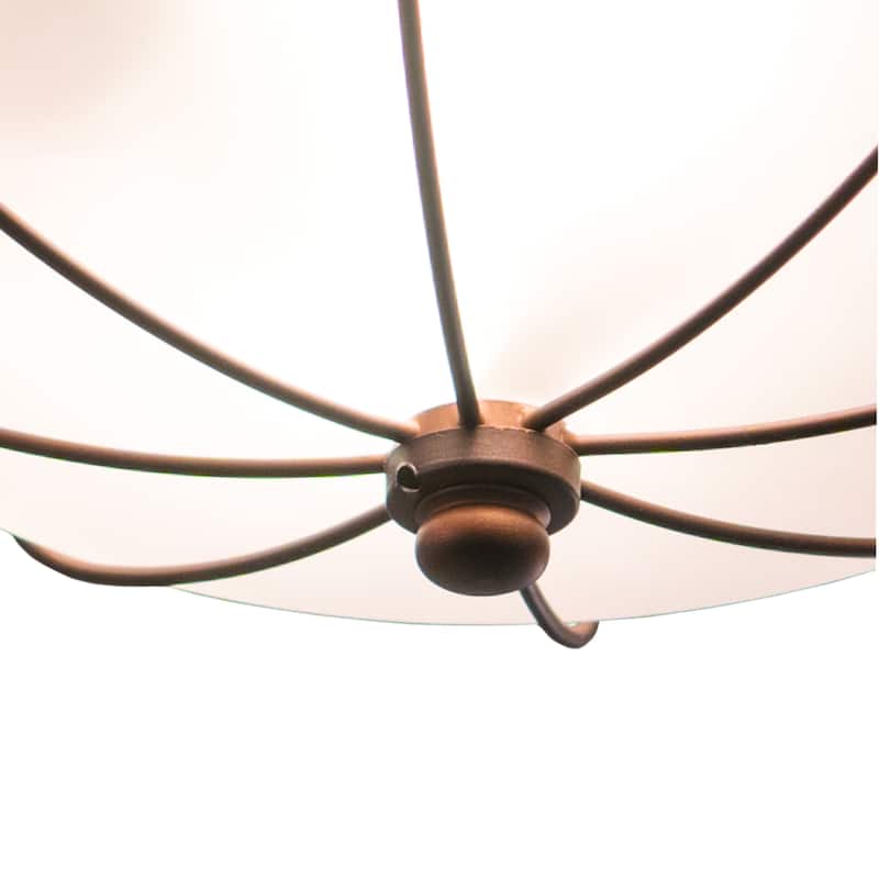 Orleans Coastal Ship Wheel Indoor Outdoor Ceiling Light White Glass - 15-in W x 5-in H x 15-in D