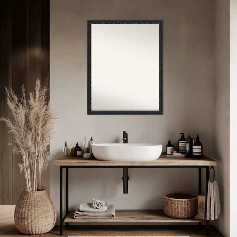 Bethany Non-Beveled Wood Framed Bathroom Vanity Wall Mirror