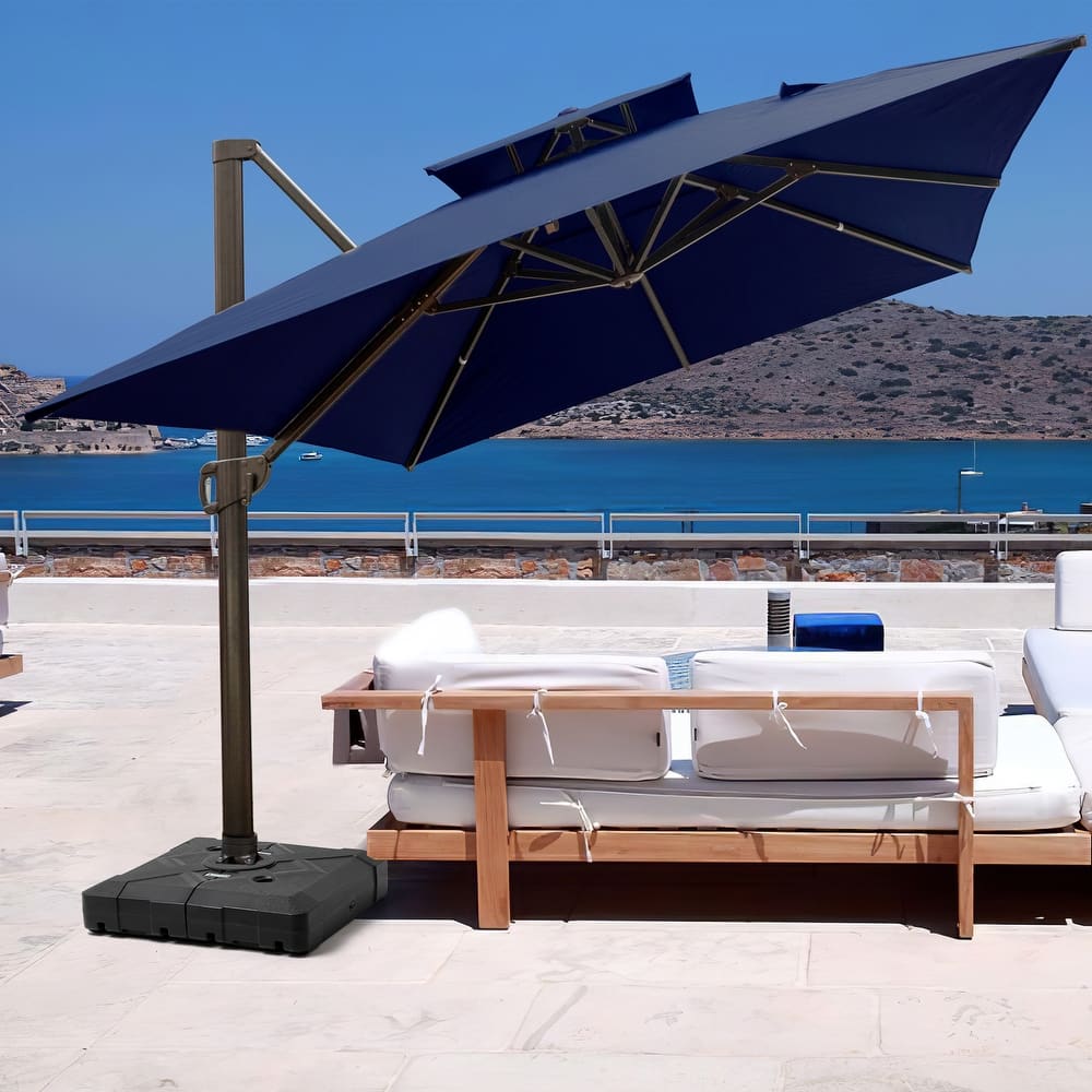 Pellebant 10 X 13 Feet Outdoor Cantilever Umbrella with Base