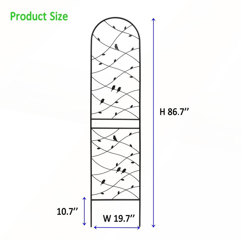 4 Pack Metal Garden Trellis 86.7in x 19.7in Rustproof Trellis