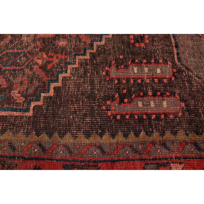 ECARPETGALLERY Hand-knotted Melis Vintage Black, Red Wool Rug - 3'9 x 9'1