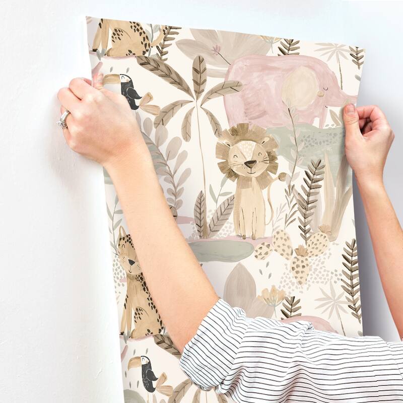 Advantage In The Jungle Pink Animal Friends Wallpaper