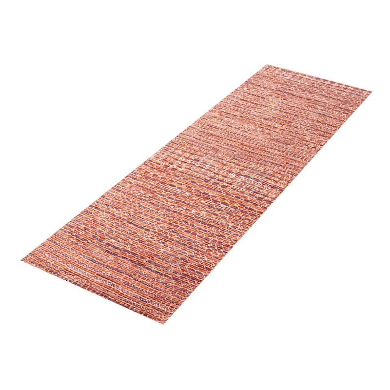 ECARPETGALLERY Hand-knotted Silk Shadow Red Silk, Wool Rug - 2' 7" x 8'