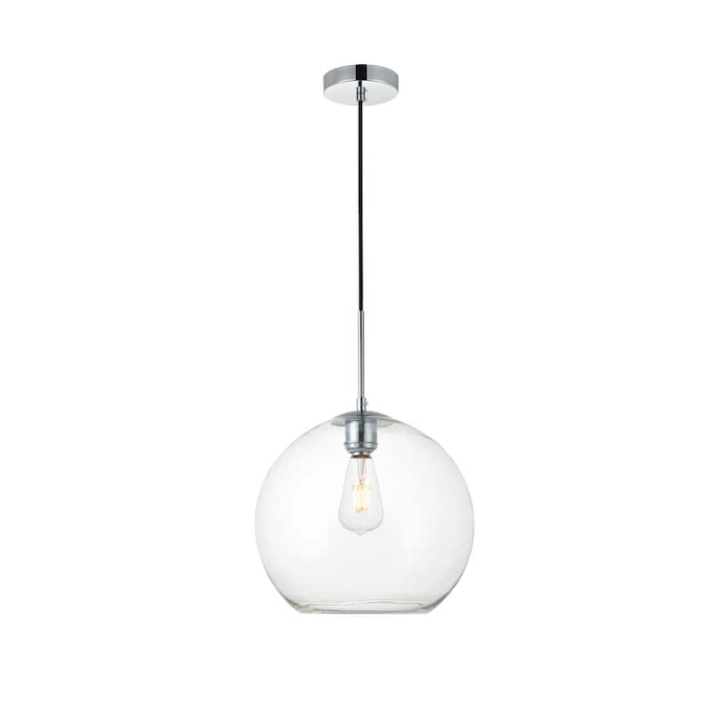 1-Light 12-inch Clear Glass Pendant