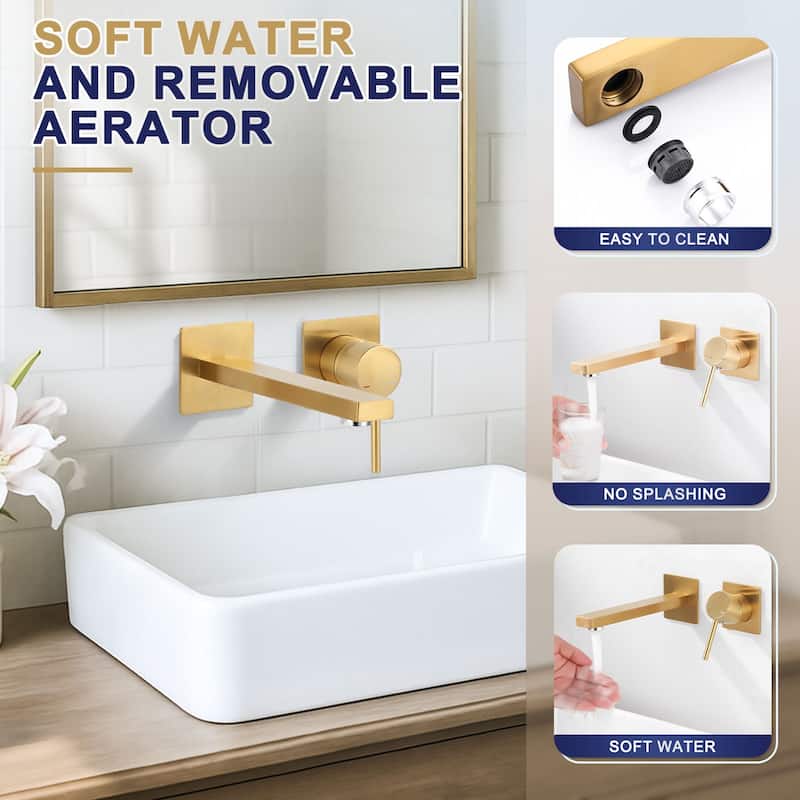 WOWOW Wall Mount Single Handle Bathroom Faucet in Modern