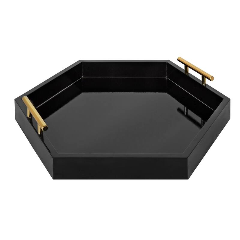 Kate and Laurel Lipton Hexagon Decorative Tray - 18x18