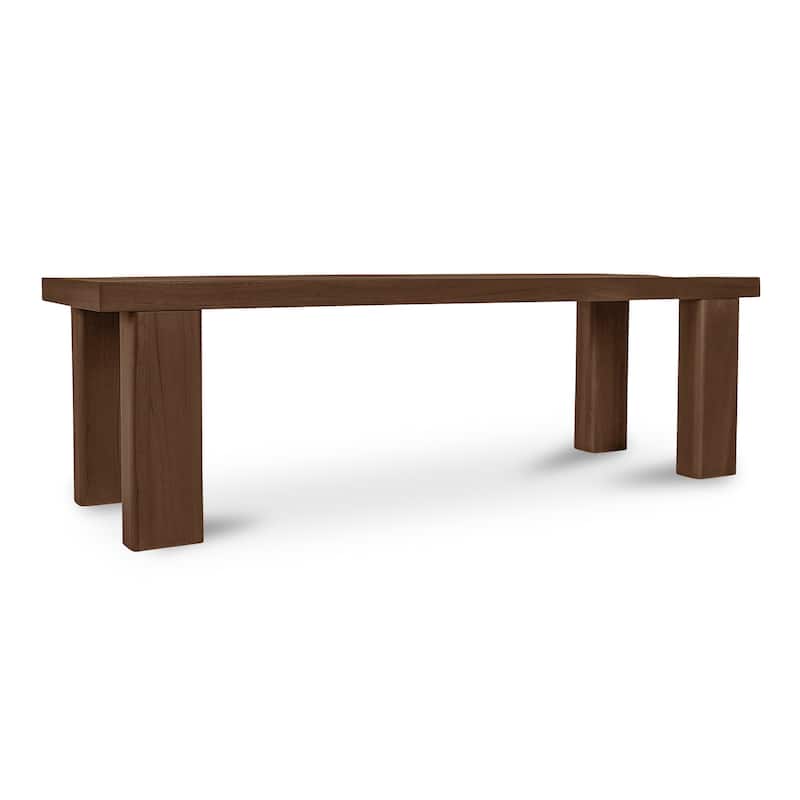 NADAAL STUDIOS Nadaal Emeren Dining Bench, Slatted Solid Teak Design, Brown