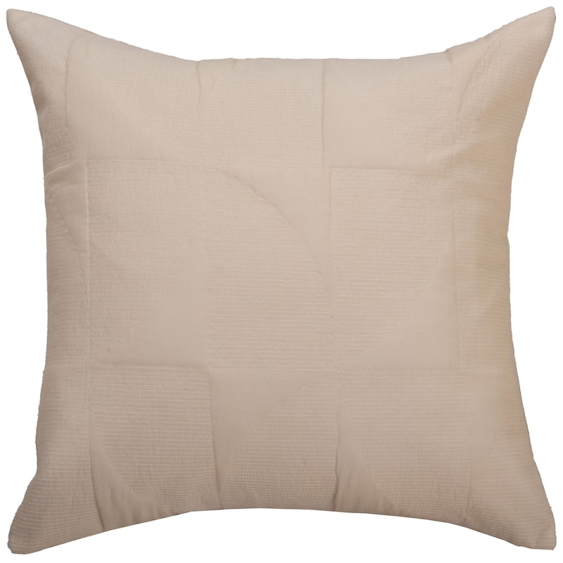 Rizzy Home Modern Geometric Block Solid Throw Pillow - Cover Only - Natural