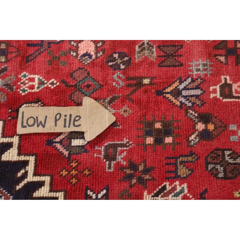 Tribal Shiraz Persian Vintage Rug Living Room Handmade Wool Carpet - 6'7"x 9'10"