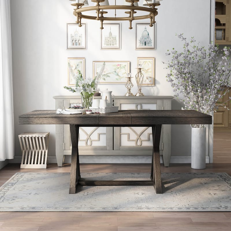 Carbon Loft Valjean Rustic Grey 78-inch Wood Wood Expandable Dining Table - Grey