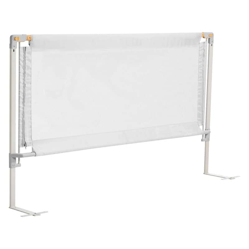 Grey Steel Oxford Fabric Kids Bed Rails with Mesh Adjustable Height for Everyday Use - King