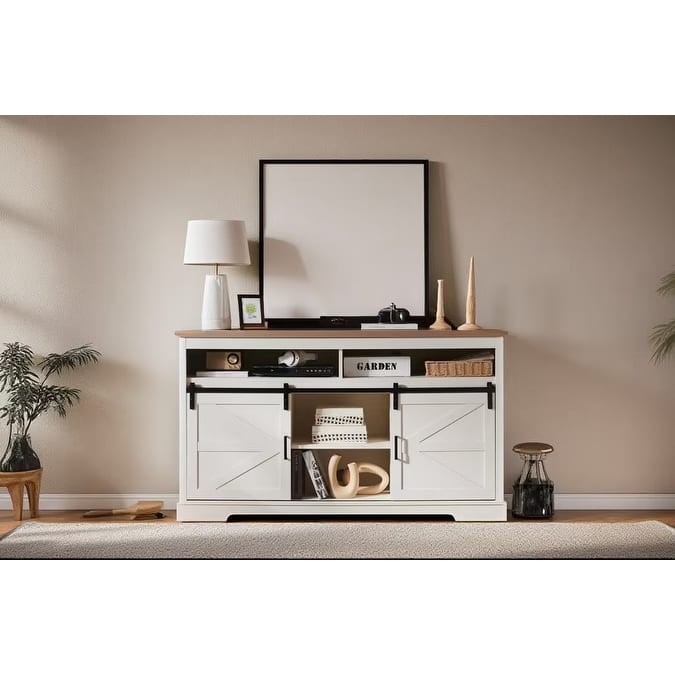 Farmhouse TV Stand for 65+ Inch TV
