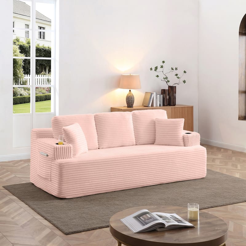 86.2''Boneless Sofa Couch with 2 Pillows Extra