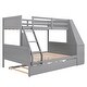 preview thumbnail 13 of 13, Modern Twin Over Full Bunk Bed With Trundle And Built-in Desk,Three Storage Drawers And Shelf for Bedroom