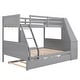 preview thumbnail 28 of 28, Multifunctional Twin over Full Bunk Bed with Trundle, Built-in Desk, Three Storage Drawers & Shelf