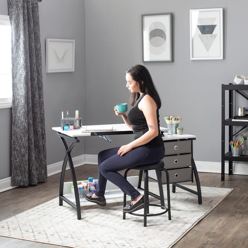 Studio Designs 2-Piece Comet Plus Drafting Table and Stool Set