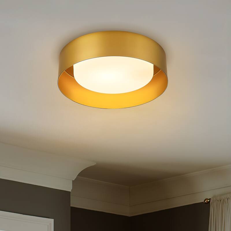 11 Inch/14 Inch / 20 Inch LED Flush Mount Ceiling Light with Frosted Glass Shade