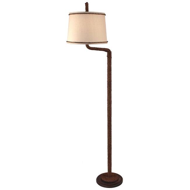 Coastal Swing Arm Floor Lamp - Dark Sandalwood