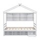 preview thumbnail 114 of 116, Bedroom House Bed with Roof Frame Bedside-shelves and Under Bed Storage Unit