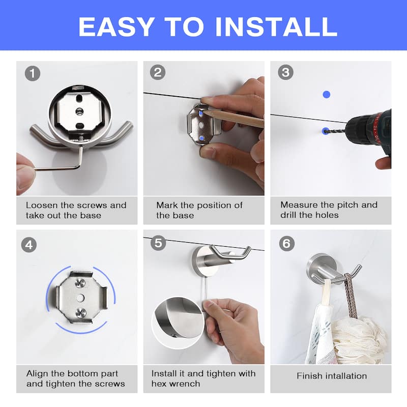 Wall Mounted Towel Hook Bathroom Robe Hook