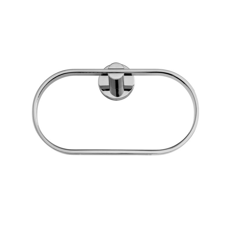 Croydex Metra Flexi-Fix Screw or Glue Towel Ring in Chrome