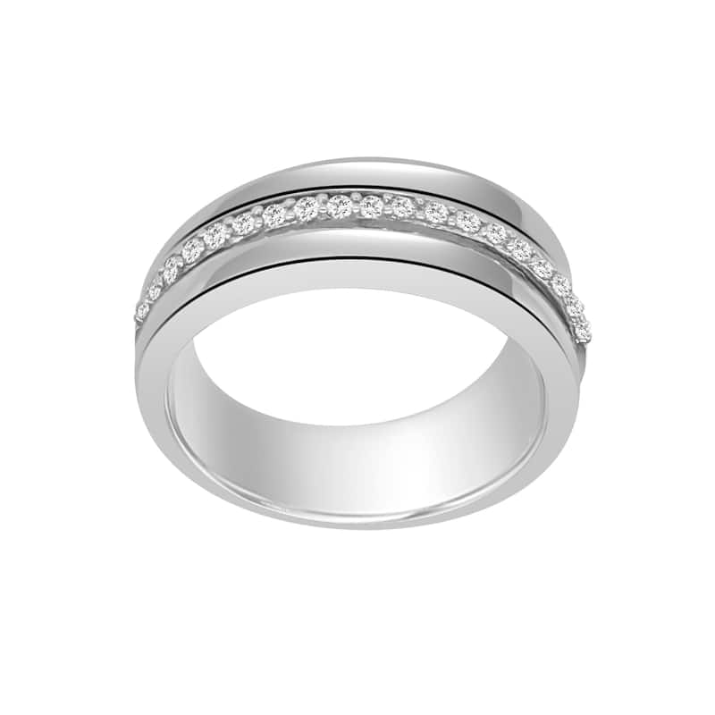 Auriya 14k Gold Lab Grown Round Diamond Center Channel Wedding Band 0.18 ct. tw. (F-G, VS)