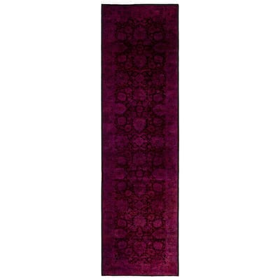 Overdyed One-of-a-Kind Hand-Knotted Area Rug - Red - 2' 7" x 9' 6"