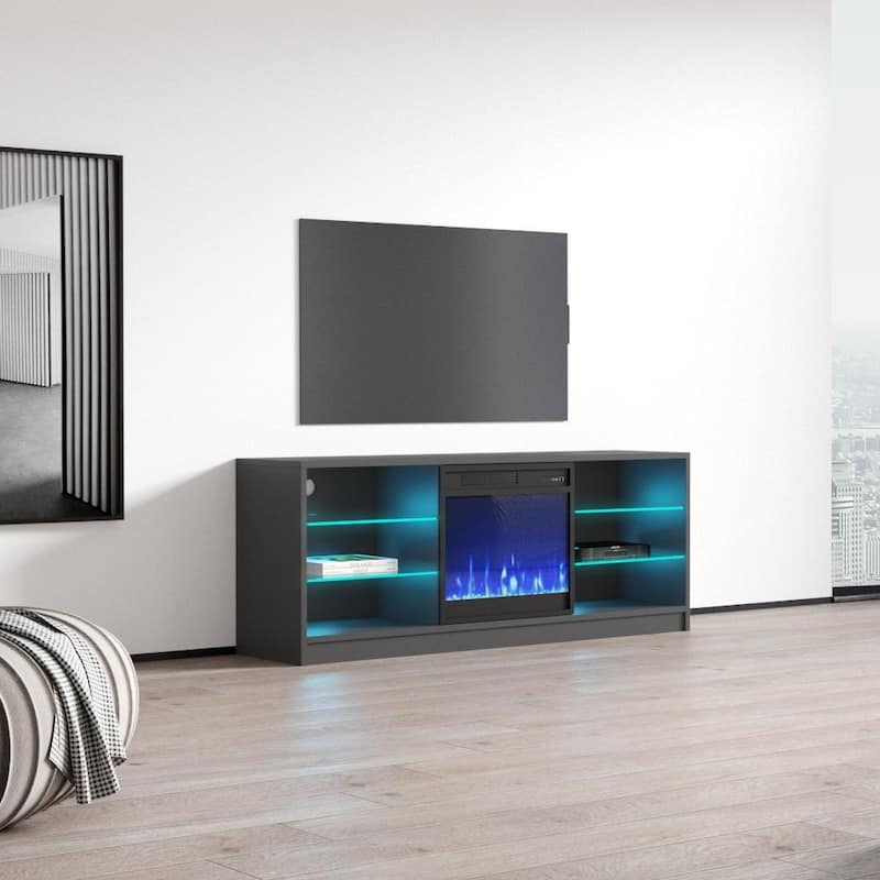 Manhattan Electric Fireplace Modern 58" TV Stand