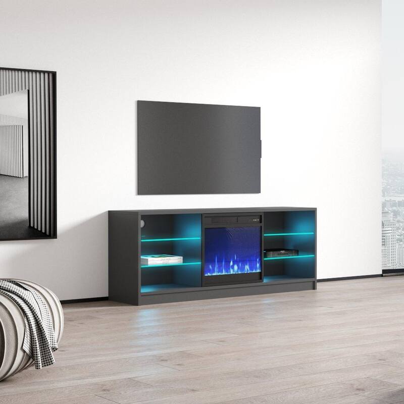 Manhattan Electric Fireplace Modern 58" TV Stand