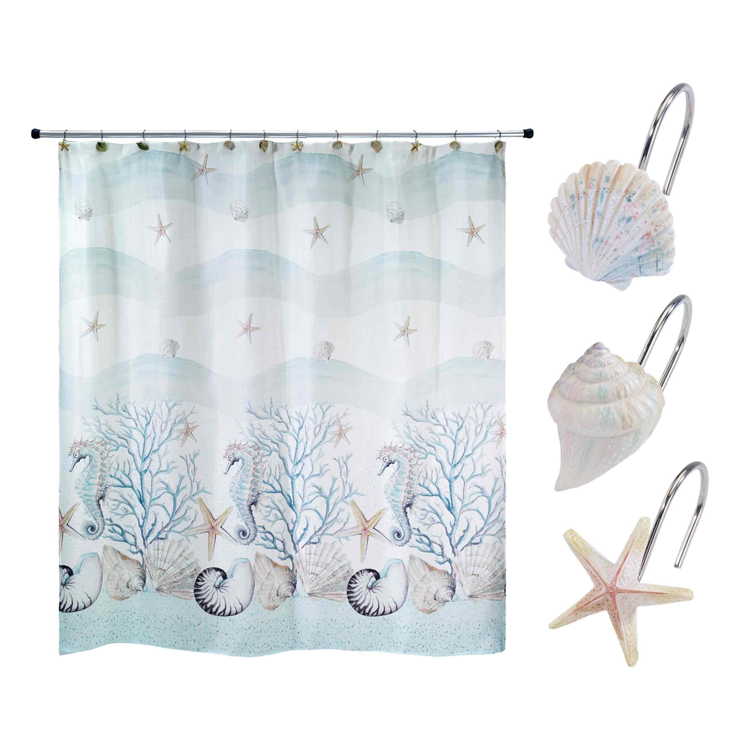 Avanti Coastal Terrazzo Shower Curtain & Hook Set
