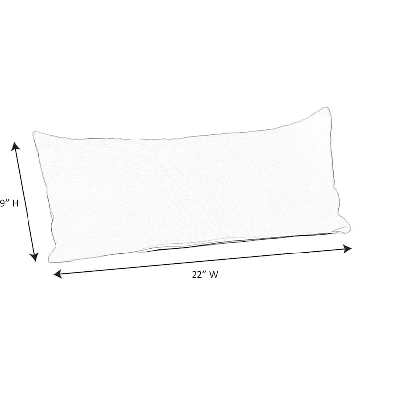 Sunbrella Stripe Fabric 1-Piece Indoor/Outdoor Lumbar Pillow, 22"W x 9"L, Maxim Classic - 22"W x 9"L
