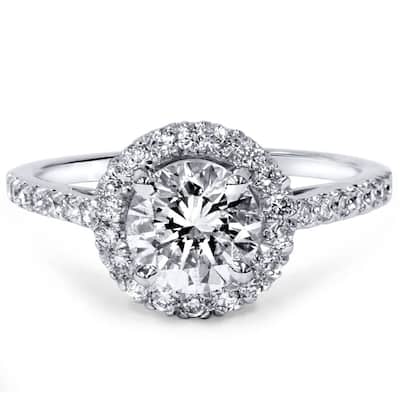 1 1/2ct Diamond Halo Engagement Ring White Gold