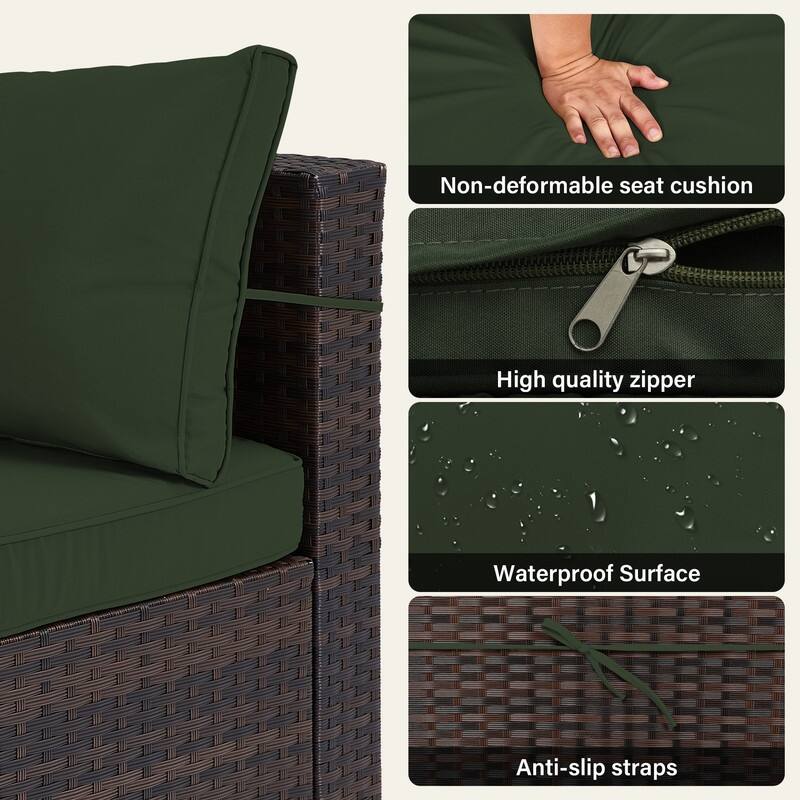 Patio Watcher 5-Piece Wicker Patio Conversation Set with Cushions