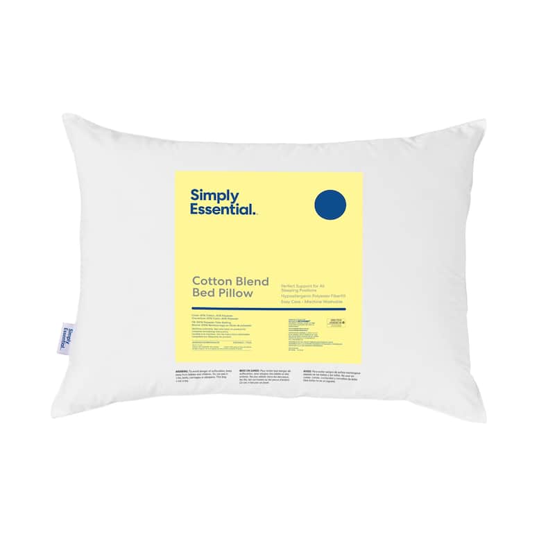 Simply Essential Cotton Blend Medium Pillow - 1 & 2 Packs - King - Single