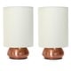 preview thumbnail 3 of 8, Porch & Den Roseman Mini Lamp with Touch Base and Fabric Shade (Set of 2) Cream