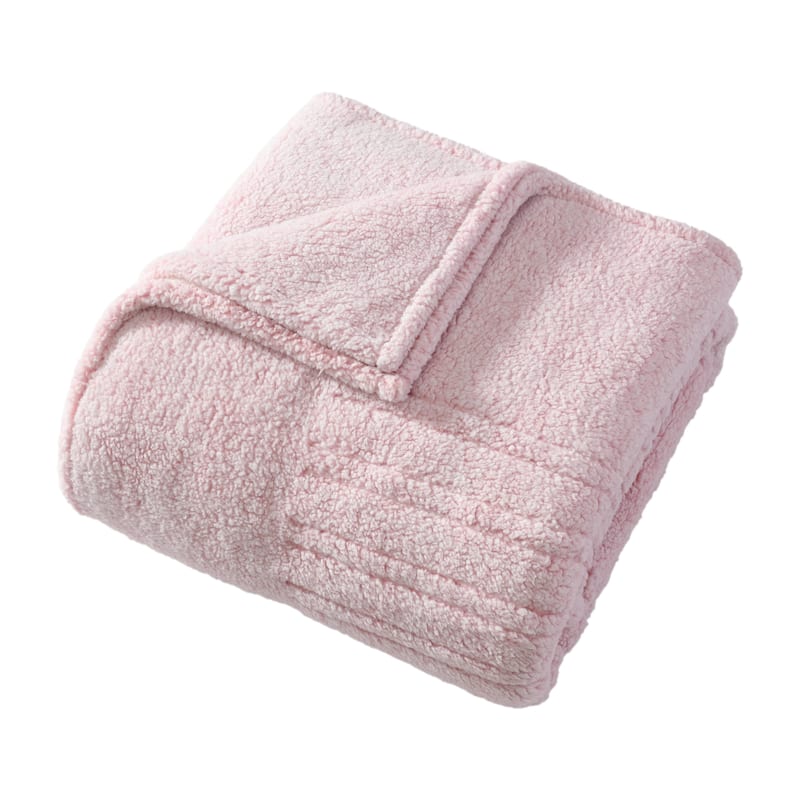 Laura Ashley Plush Reversible Heated Blanket - Clarabelle Pink - Full