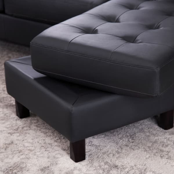 Abbyson Montgomery Reversible Bonded Leather Sectional Ottoman On Sale Overstock 11769151