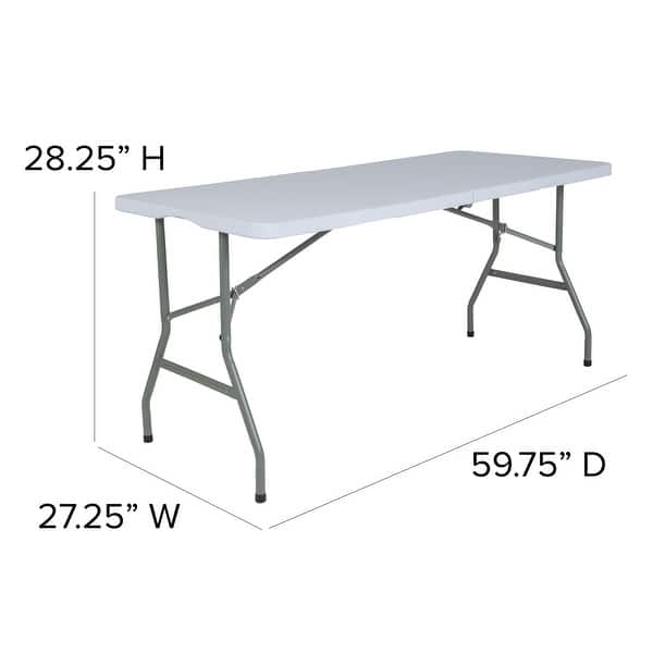 4.97-Foot Bi-Fold Plastic Folding Table with Handle - Event Table