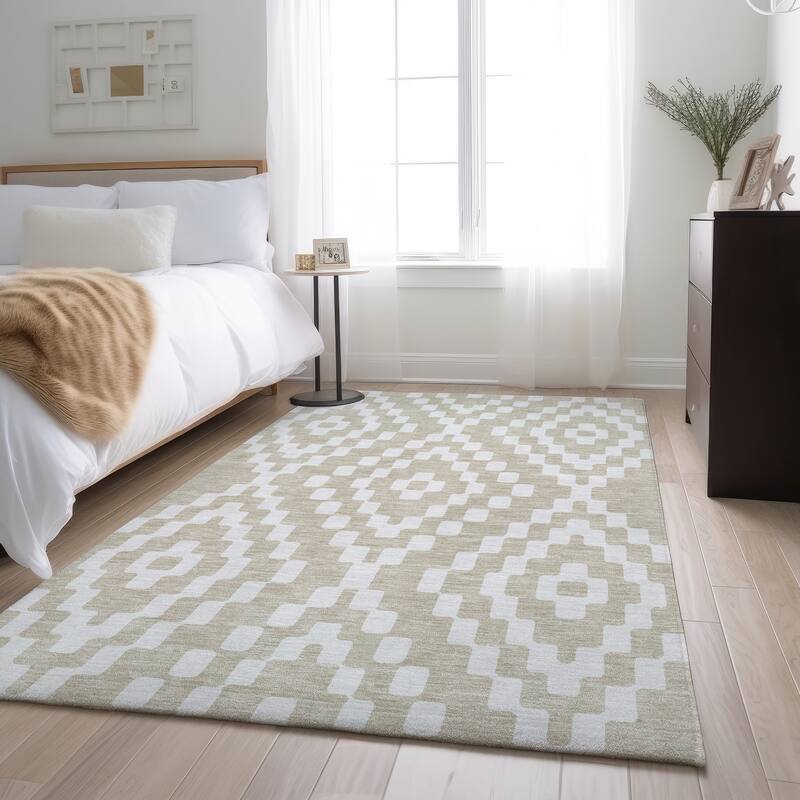 Premium Washable Super Soft Moroccan Modern Mayfield Rug - Beige - 10' x 14'