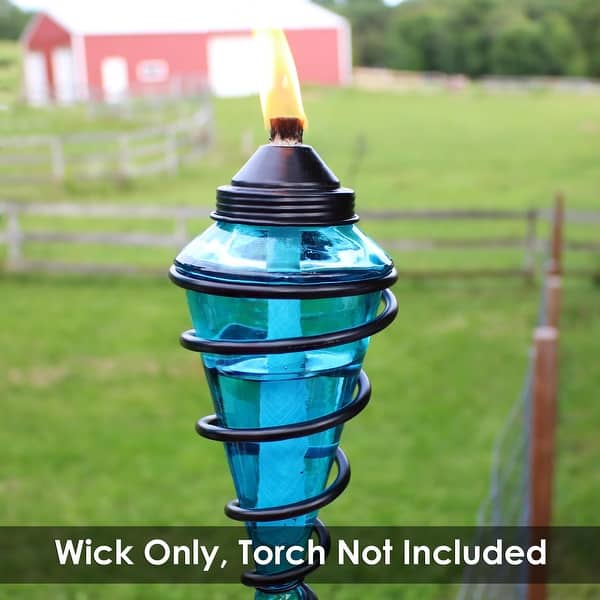 Sunnydaze Replacement Fiberglass Wicks for Outdoor Tiki Torches and Lamps, Set of 12