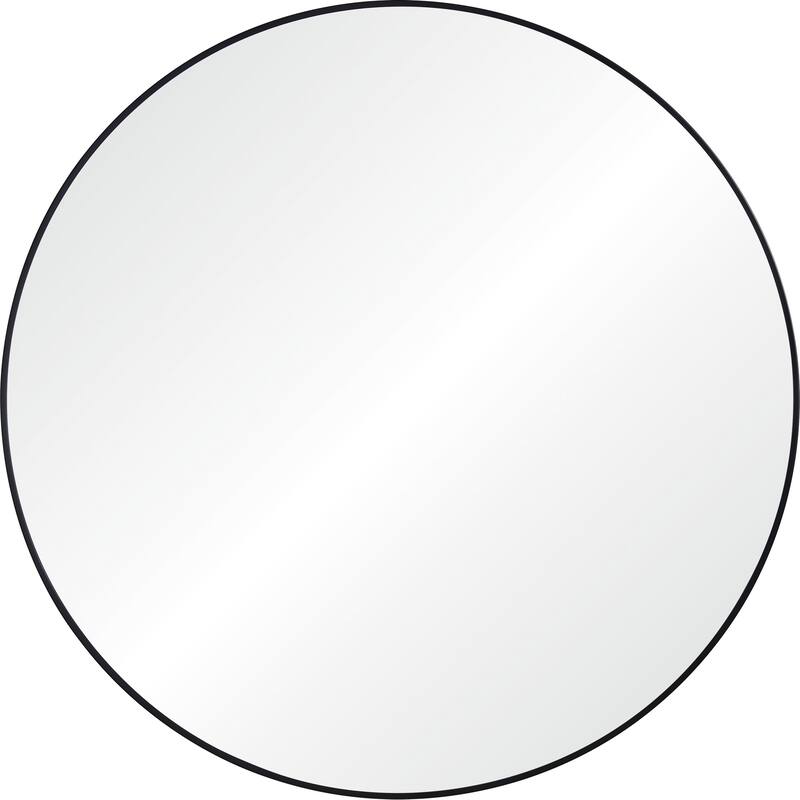Round Matte Framed Wall Mirror - 48" - Black