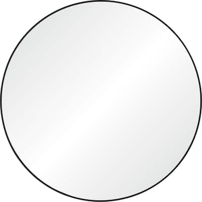 Round Matte Framed Wall Mirror - 48" - Black