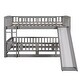 preview thumbnail 5 of 42, Modren Full over Full Versatile Low Bunk Bed With Slide,Fence and Ladder For Toddler Kids Teens