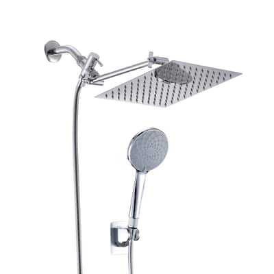 Shower Head,Rainfall Shower Head/Handheld Shower Combo, 6 Settings Adjustable Anti-leak Shower Head Height/Angle Adjustable