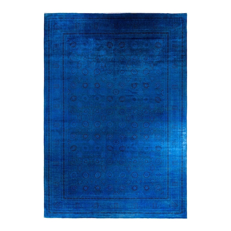 Overdyed, One-of-a-Kind Hand-Knotted Area Rug - Purple - 12' 3" x 17' 4"